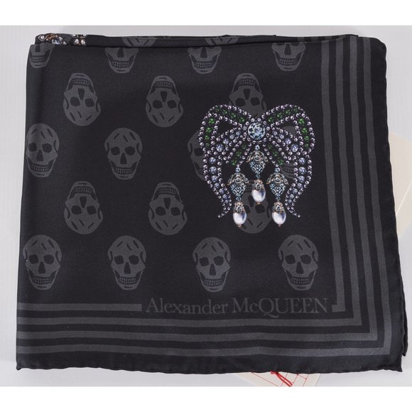 Alexander McQueen Skull Silk TREASURE BIKER Scarf
